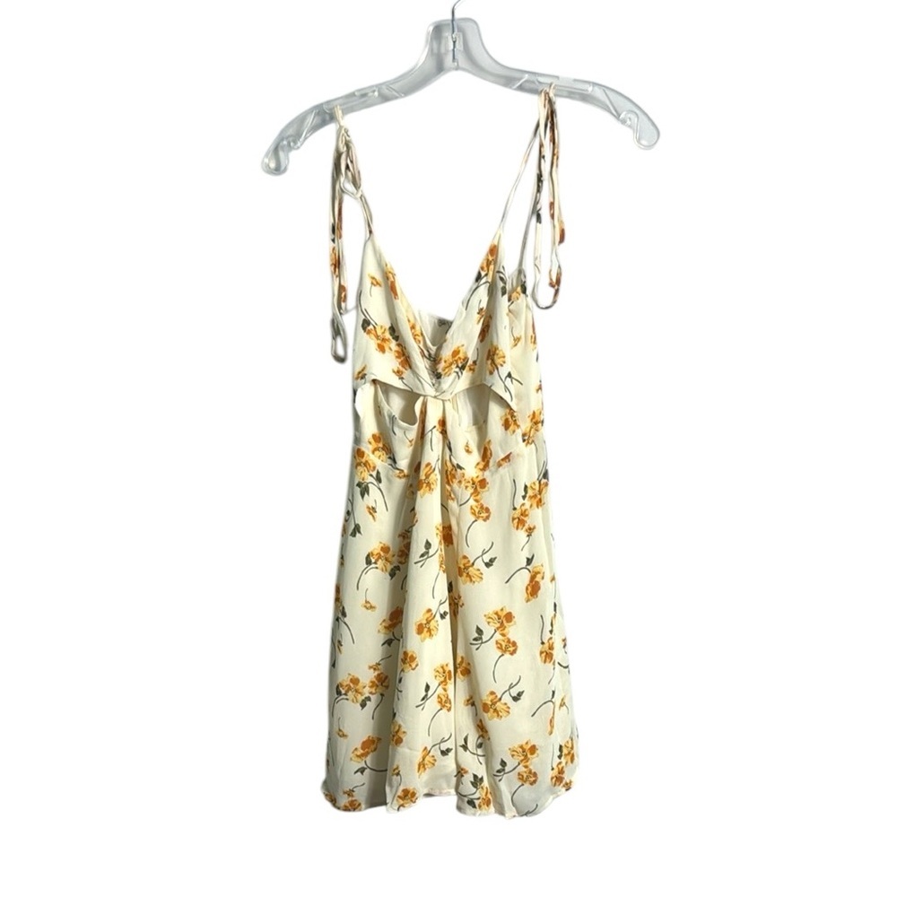 Reformation Yellow Floral Mini Dress